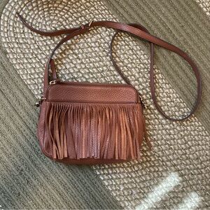 Fossil Sydney Fringe Brown Crossbody Purse